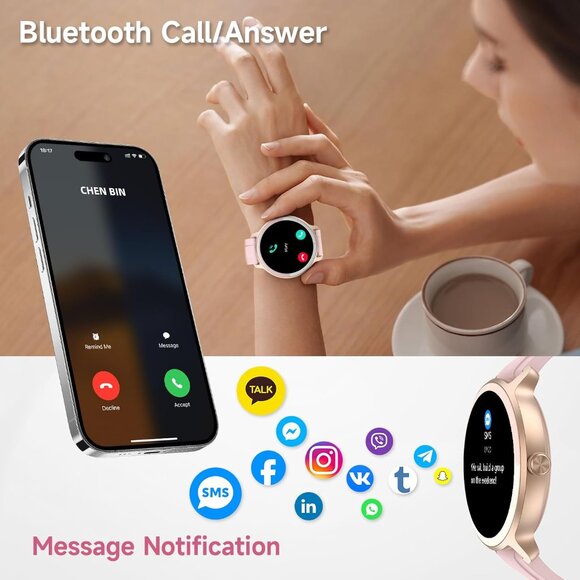 ⚡Smart Watch for Men Women 1.27 HD Touchscreen Fitness Tracker Bluetooth Calling - Picture 3 of 9